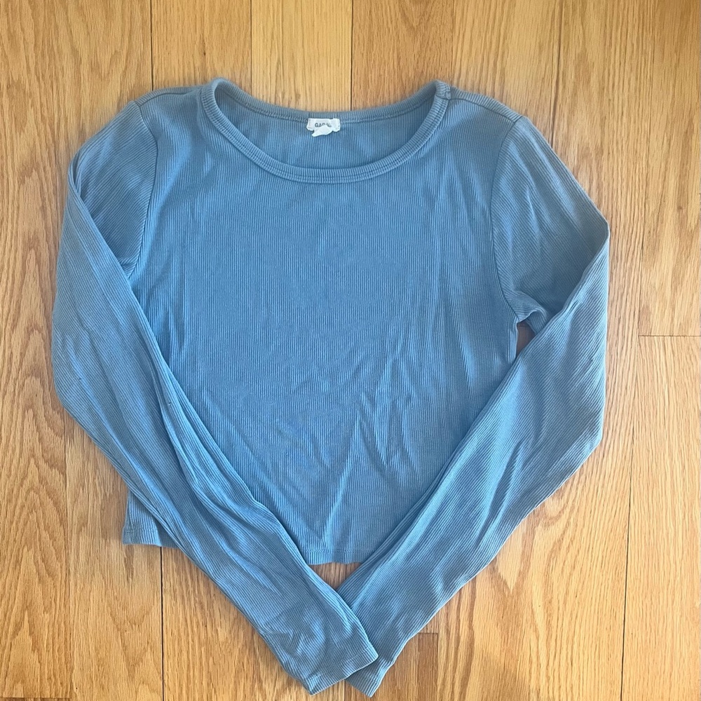 Garage Ribbed Blue Top - Picture 2 of 8